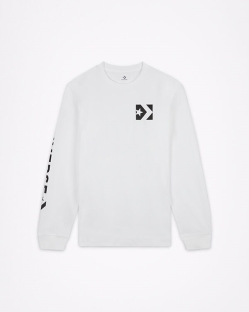 Converse Wordmark Long Sleeve Férfi Pólók Fehér | HZFNMLB-HU